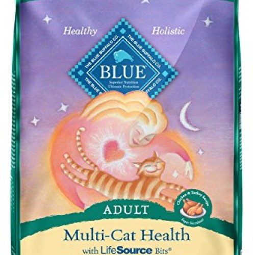 Blue Buffalo Multi-Cat Natural Adult Dry Cat Food, Chicken & Turk...