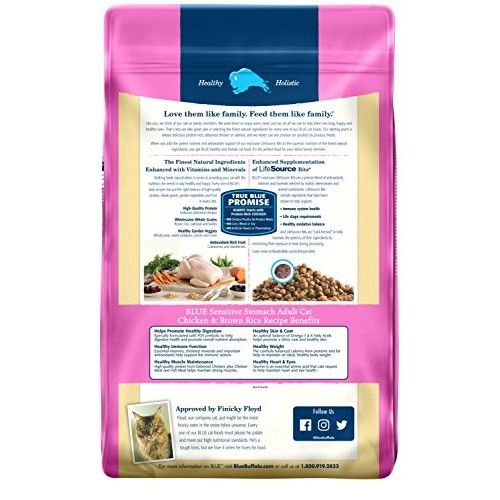 Blue Buffalo Sensitive Stomach Natural Adult Dry Cat Food, Chicke...