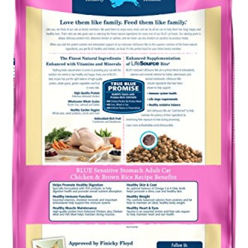 Blue Buffalo Sensitive Stomach Natural Adult Dry Cat Food, Chicke...