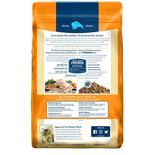 Blue Buffalo Weight Control Natural Adult Dry Cat Food, Chicken &...