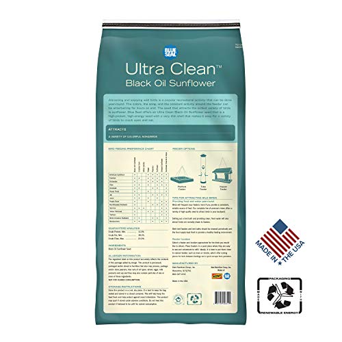 Ultra Clean Premium Black Oil Sunflower Wild Bird Seed 20 Pound