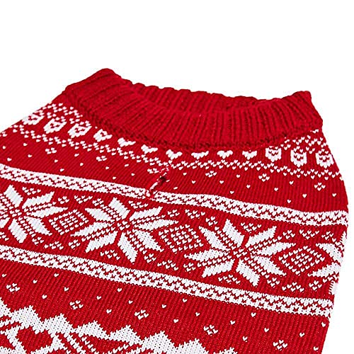 Blueberry Pet Christmas Fair Isle Mockneck Dog Sweater, Back Leng...