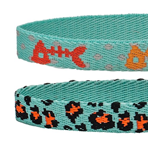 Blueberry Pet Pack of 2 Cat Collars, Hunting Expedition with Fish...