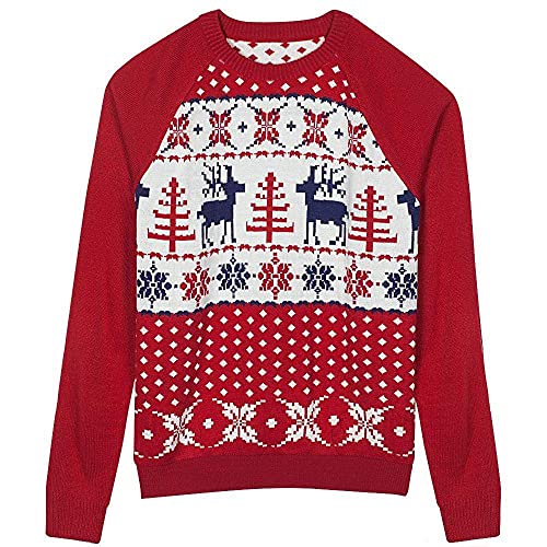 Blueberry Pet Unisex Ugly Christmas Reindeer Pullover Sweater in ...