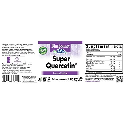 Bluebonnet BB-553 Nutrition Super Quercetin Vegetable Capsules, V...