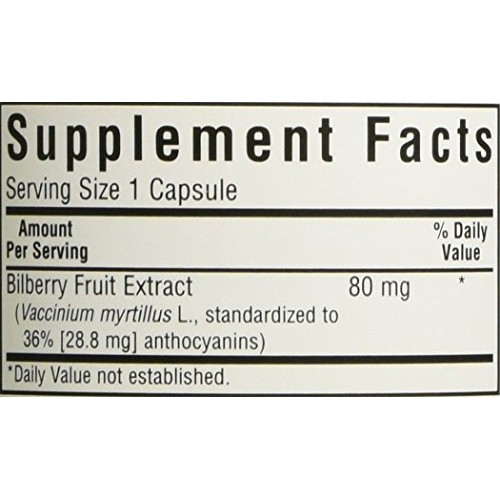 BlueBonnet Bilberry Fruit Extract Supplement, 60 Count