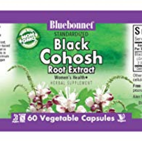 BlueBonnet Black Cohosh Root Extract Supplement, 60 Count, White