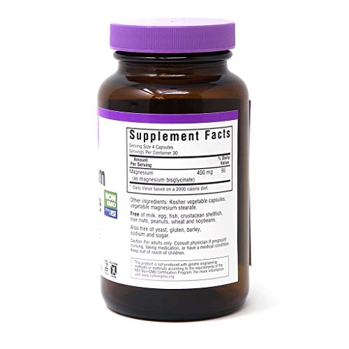 Bluebonnet Nutrition Magnesium Glycinate 400mg Maximum Absorption...