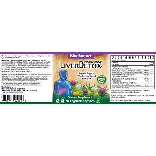 Bluebonnet Nutrition Targeted Choice Liver Detox Herbal Blend, 60...