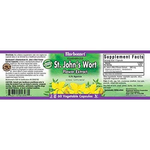 BlueBonnet St. Johns Wort Flower Extract Supplement, 60 Count