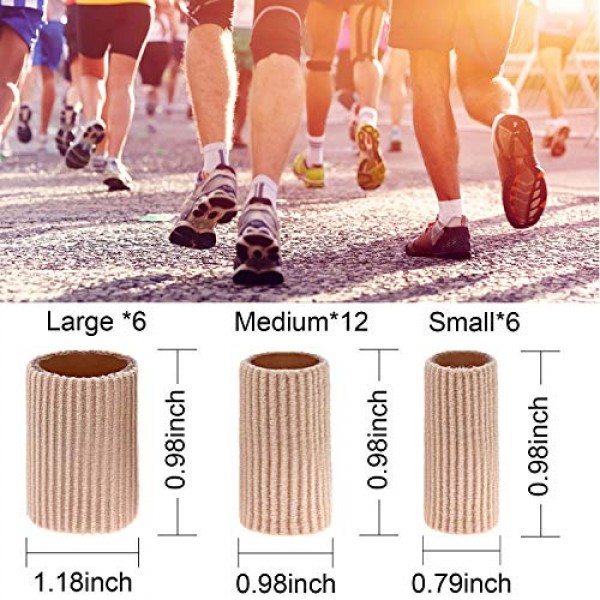 24 Pieces Toe Cushion Tube 0.98 Inches Toe Tubes Sleeves Soft Gel...