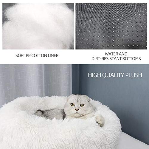 Blusea Donut Cuddler Pet Bed, Self Warming Cat Bed, Ultra-Soft Do...