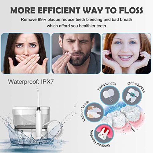Blusmart Cordless Water Flossers for Teeth 500ML, Portable Dental...