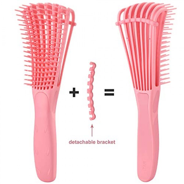 2 Pack Detangling Brush for Curly Hair, ez Detangler Brush Hair D...