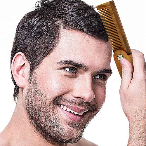 2 Packs Folding Wooden Comb Sandalwood Folding Beard Comb Fine To...