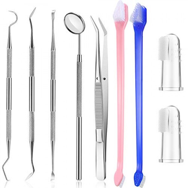 Boao 9 Pieces Dog Teeth Cleaning Kit Includes Tooth Scaler and Sc...