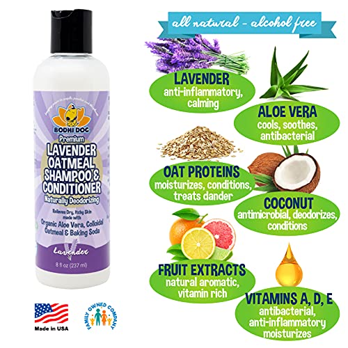Organic Lavender Oatmeal Dog Shampoo and Conditioner | Hypoallerg...