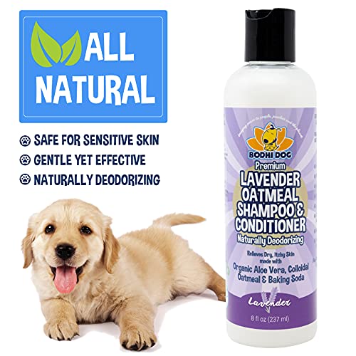 Organic Lavender Oatmeal Dog Shampoo and Conditioner | Hypoallerg...