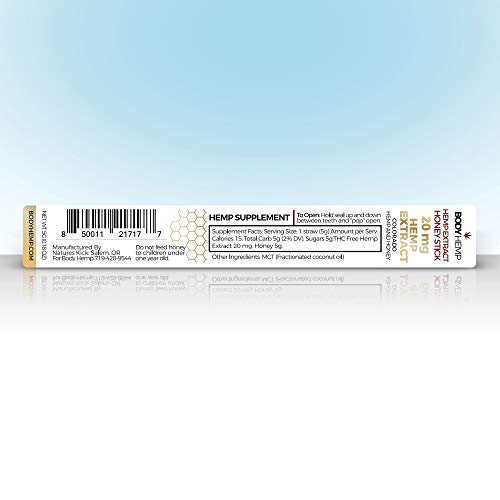 Body Hemp Hemp Infused Honey Sticks - 20 MG Hemp Extract Per Stic...