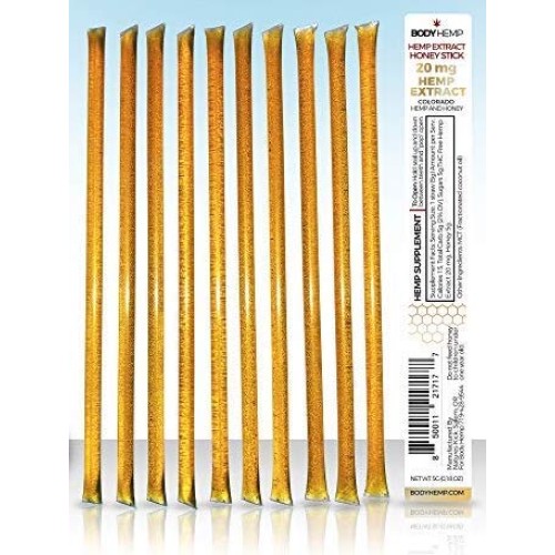 Body Hemp Hemp Infused Honey Sticks - 20 MG Hemp Extract Per Stic...