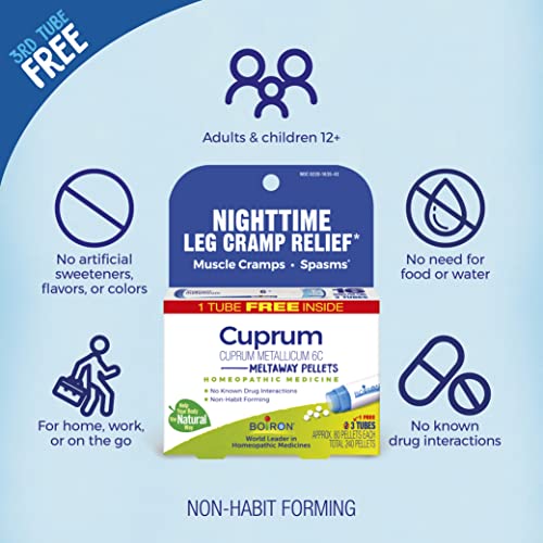 Boiron Cuprum Metallicum 6C Homeopathic Medicine for Nighttime Le...