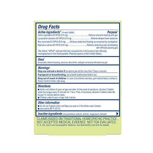 Boiron Gasalia Tablets for Relief from Gas Pressure, Abdominal Pa...