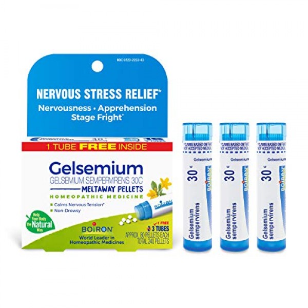 Boiron Gelsemium 30c Homeopathic Medicine for Nervous Stress Reli...