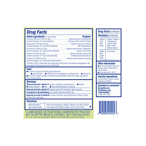 Boiron NauseaCalm Relief for Upset Stomach, Nausea, and Vomiting ...