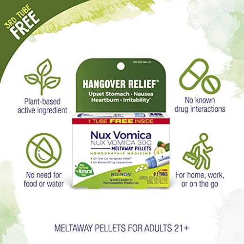 Boiron Nux Vomica 30C Homeopathic Medicine for Hangover Relief, U...