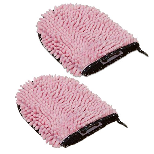 Bone Dry Drying Pet Towel, Mop Mitt - 9 x 7.5, Pink, 2 Piece