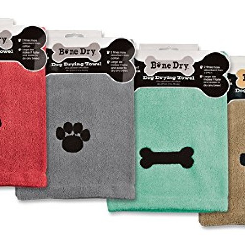 Bone Dry Embroidered Pet Towel, 44 x 27.5, Gray