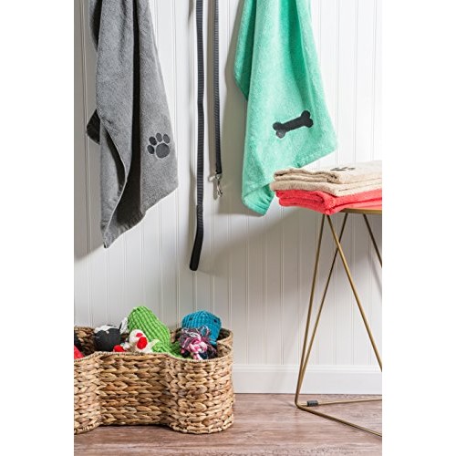 Bone Dry Embroidered Pet Towel, 44 x 27.5, Gray