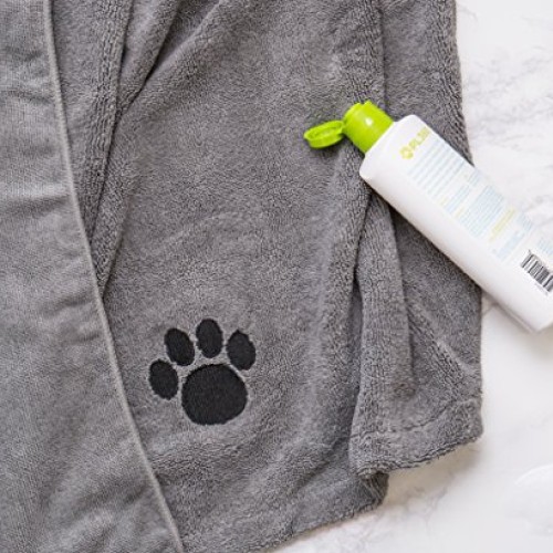 Bone Dry Embroidered Pet Towel, 44 x 27.5, Gray