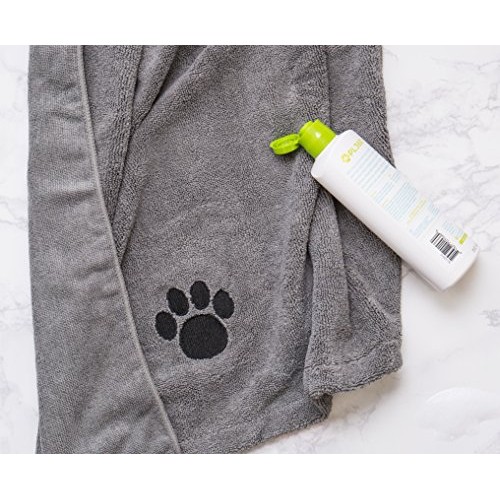 Bone Dry Embroidered Pet Towel, 44 x 27.5, Gray