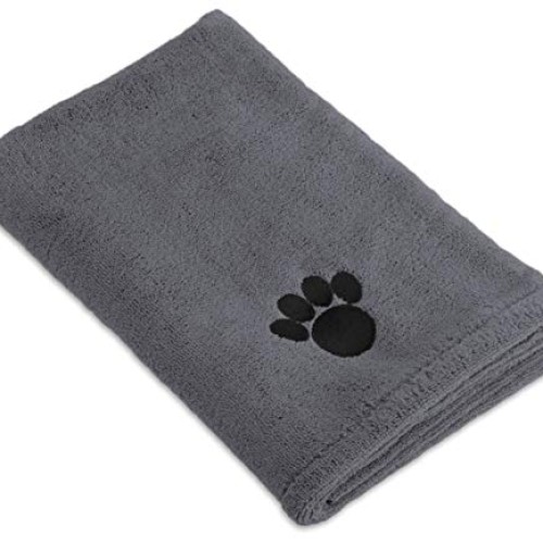 Bone Dry Embroidered Pet Towel, 44 x 27.5, Gray