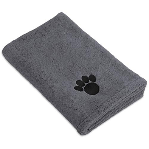 Bone Dry Embroidered Pet Towel, 44 x 27.5, Gray