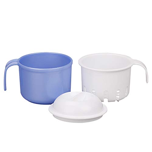 Denture Box Denture Cup with Strainer Portable Denture Bath Box C...