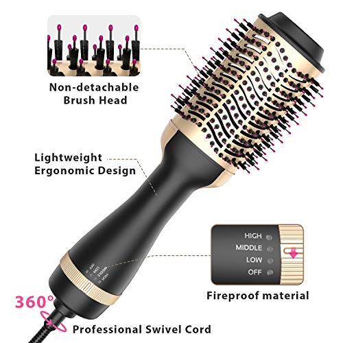 Hot Air Brush, Bongtai Hair Dryer Brush One Step Hair Dryer & Vol...
