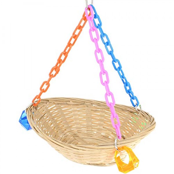 1914 Basket Swing Bonka Bird Toys Bamboo Colorful Chew Swing Hang...