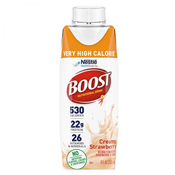 Boost Very High Calorie Nutritional Drink, Strawberry, 24 Count