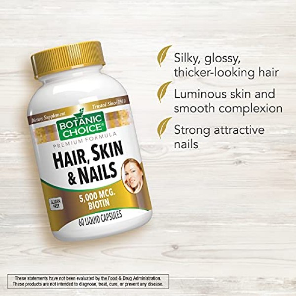 Botanic Choice Hair, Skin & Nails Formula, 60 Ct - Biotin Supplem...
