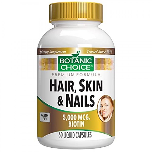 Botanic Choice Hair, Skin & Nails Formula, 60 Ct - Biotin Supplem...
