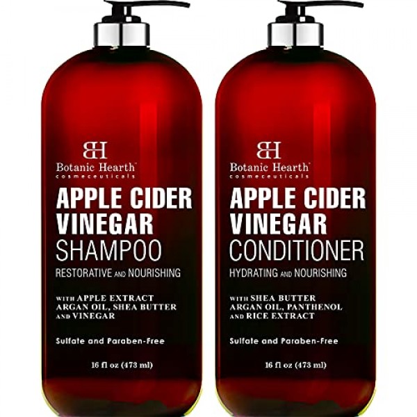 BOTANIC HEARTH Apple Cider Vinegar Shampoo & Conditioner Set, Col...