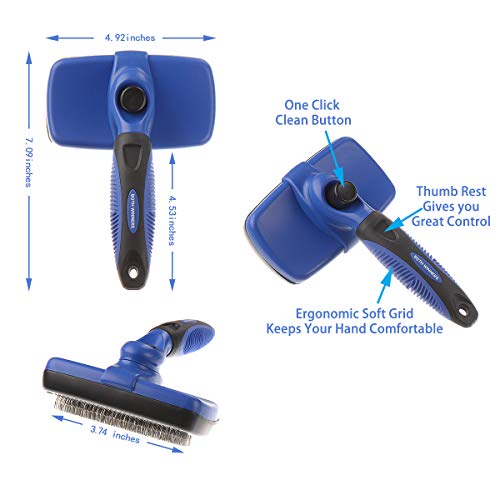 BOTH WINNERS Dog Shedding Brush Kit, Self Cleaning Slicker Brush,...