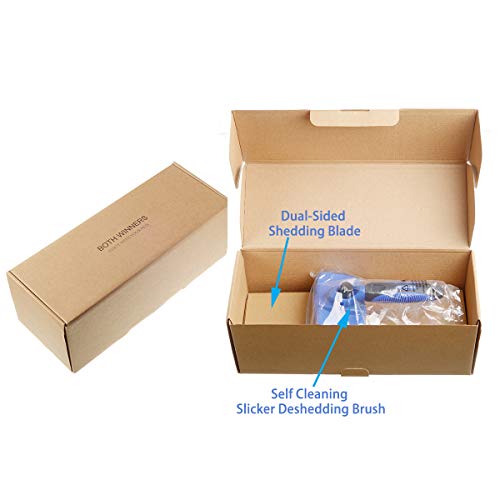 BOTH WINNERS Dog Shedding Brush Kit, Self Cleaning Slicker Brush,...