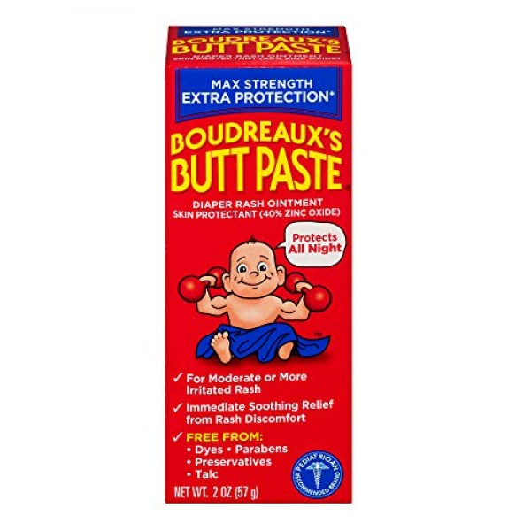 Boudreauxs Butt Paste Maximum Strength Diaper Rash Ointment, 2 O...