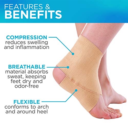 BraceAbility Elastic Ankle Brace | Foot Arch Support Sleeve for G...