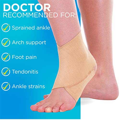 BraceAbility Elastic Ankle Brace | Foot Arch Support Sleeve for G...