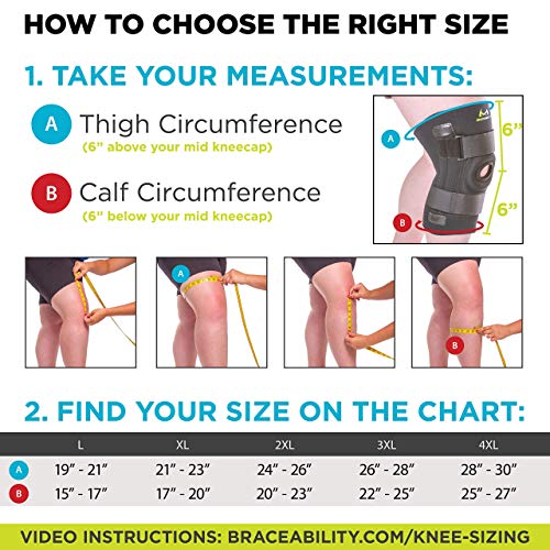BraceAbility Knee Brace for Large Legs and Bigger People with Wid...