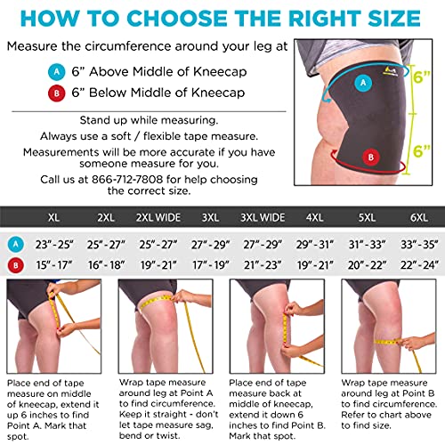 BraceAbility Plus Size Neoprene Knee Sleeve - XXL Wide Calf Compr...